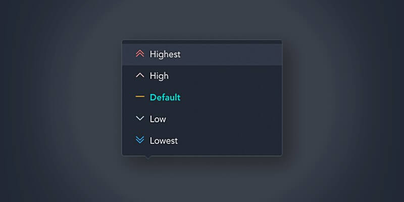 Priority transfer option window