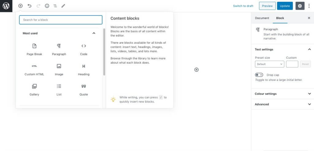 wordpress step5 block