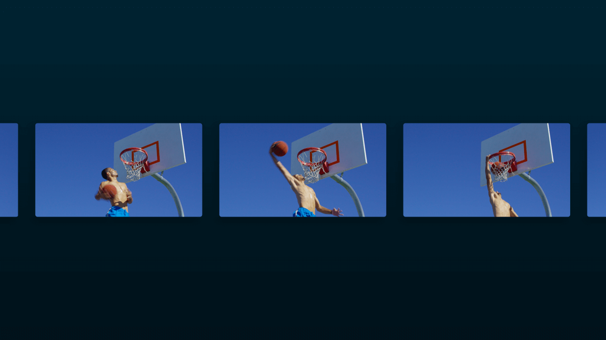 image sequence of a basketball player