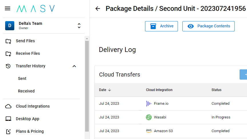 Monitor transfer progress