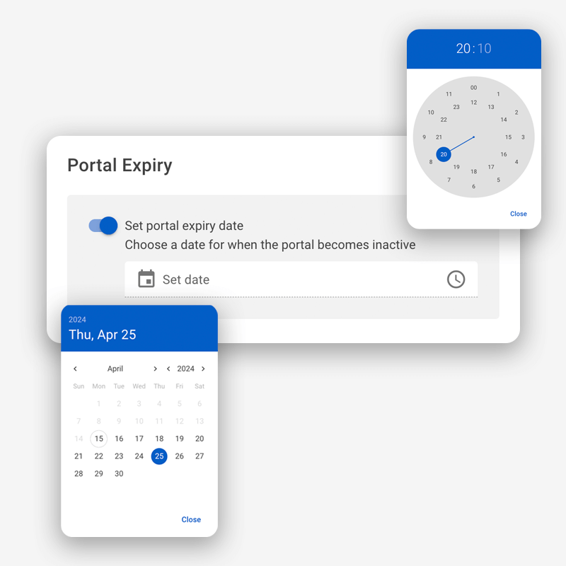 deactivate a Portal after a specific time and date