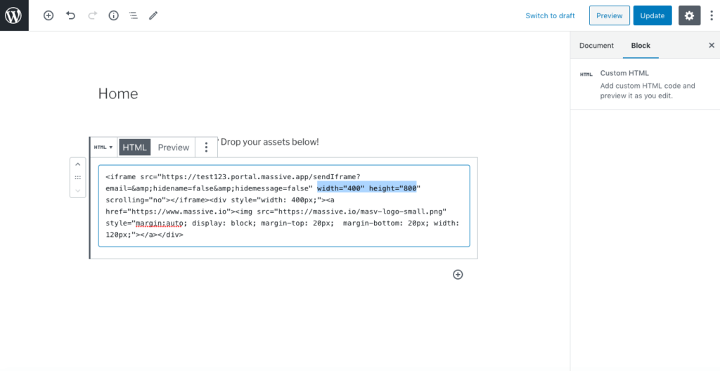 wordpress step6 sizing